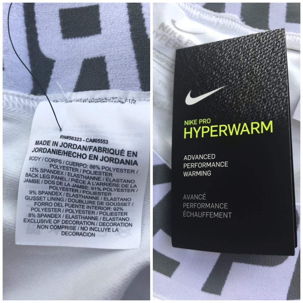 Nike Pro Hyperwarm Tights AOP White Grey Tree M - Picture 8 of 8